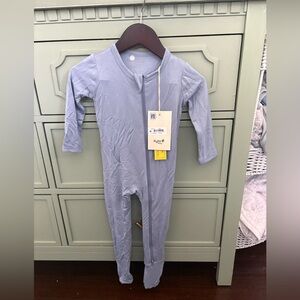 Kyte BABY Light Blue Footed One-Piece Zip Romper